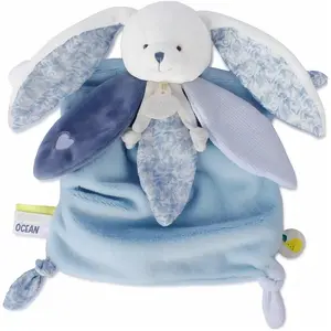 Doudou et Compagnie, Schmusetuch, Schmusetuch Hase blau 25cm (25 x 17 cm)