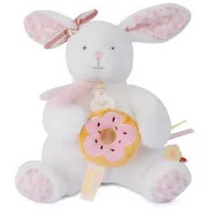 Doudou et Compagnie Plüschtier Erdbeer-Vanille-Hase - Puppe mit Donut