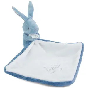 Doudou et Compagnie, Schmusetuch, Hase mit Schmusetuch blau 10cm (10 x 23 cm)