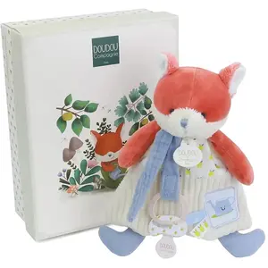 Doudou et Compagnie, Schmusetuch, Fuchs Renard Schmusetuch mit Schnullerhalter 19cm (19 x 21 cm)