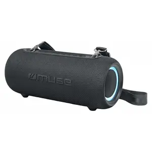 Muse, Bluetooth Lautsprecher 30W IPX5 3600mAh mit Lichteffekten und Gurt, Schwarz