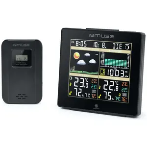 Muse Weather Station M-085 WS, Wetterstation, Schwarz