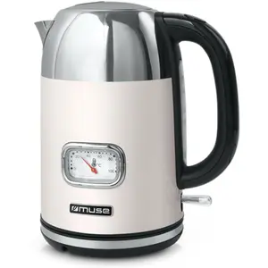 Muse MS-020 SC, 1,7 l, 2200 W, Edelstahl, Weiß, Edelstahl, Wasserstandsanzeige, Filterung