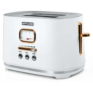 Muse MS-130 W, 2 Scheibe(n), Messing, Weiß, Edelstahl, Tasten, Niveau,... günstig