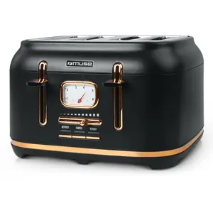 Muse MS-131 BC Retro Toaster Edelstahl, 4 Scheiben, 6 Bräunungsstufen