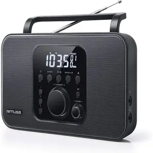 Muse M-091 R, Tragbar, Digital, AM, FM, LCD, Weiß, Schwarz