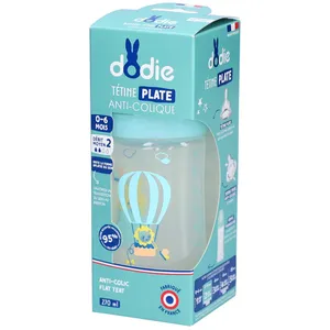 DODIE Anti-Kolik Flasche Himmel Flach Sauger 3 Geschwindigkeiten 0-6 Monate 270 ml günstig