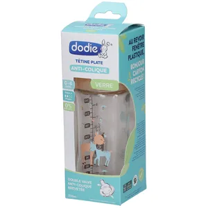 dodie® Weithals-Babyflasche aus Glas Sensation+ 270 ml