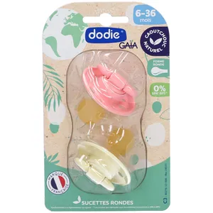 Dodie Gummischnuller Gelb - Rosa ab 6 Monaten 2 ct günstig