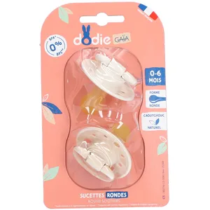 Dodie Runde Schnuller Naturkautschuk Nature Beige 0-6 Monate 2 ct günstig