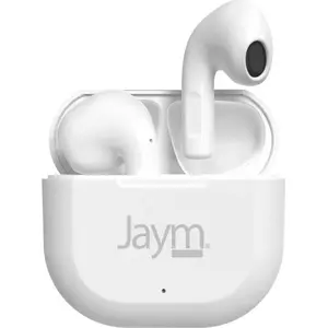 Jaym, True Wireless TS-123B 5.0 Drahtlose Kopfhörer mit Mikrofon und Touch-Steuerung, Weiß