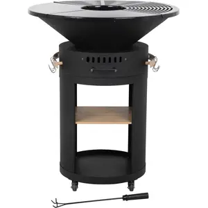 Barbecue plancha brasero für Holzkohle und Holz "Cesar premium" - Ø 81...