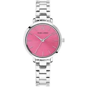 Damen Uhr Quarzwerk Edelstahl Mineralglas Silber Rosa 30 mm Gehäuse günstig