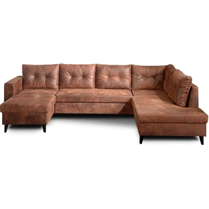 Best Mobilier Nordic, Ecksofa, Braun, 7 Sitz(e), Nordic, Mikrofaser, Holz günstig