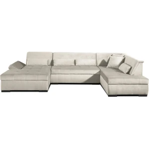 Best Mobilier Vermont, Ecksofa, Beige, 7 Sitz(e), Vermont, Samt, Holz günstig
