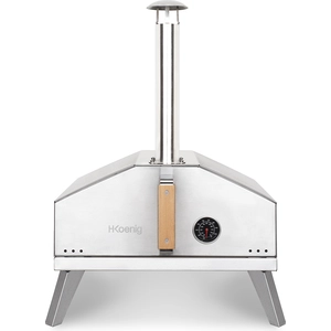 H.Koenig Gasofen für Pizza, GINO440, Edelstahl, Oberfläche 30,5 x 30,5 cm, Stein aus Pizza, bis zu 450 °C, Tür und Kamin, herausnehmbar, integriertes Thermometer, Pizzaschieber günstig