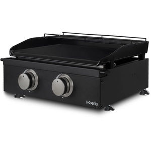 H.Koenig Plancha PLX1022 Gasgrill mit 2 U-Brenner aus Edelstahl, email...