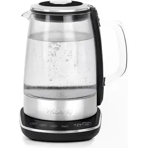 H.Koenig Elektrischer Wasserkocher BO600, 1,5 L, Glas und Edelstahl