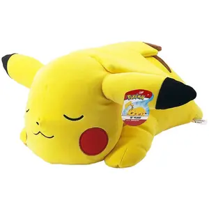 Pikachu schläft Plüschtier 40 cm   Pokémon   BANDAI   Schmusetuch oder...