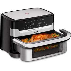 Tefal Dual Easy Fry Flex , Flex Heißluftfritteuse, FlexCook Trennwand,...