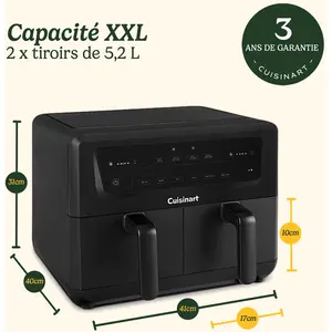 Cuisinart AFD10OBLE, Heißluftfritteuse, 10,4 l, 210 °C, 12 Person(en), 60 min, Doppel