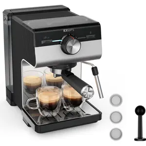 Krups Authentic+ XP384E10, Espressomaschine, 2 l, Kaffeepad, Gemahlene...
