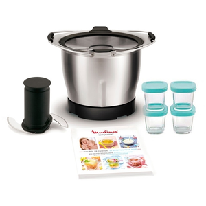 Moulinex XF387E10, Schüssel, 0,8 l, Schwarz, Edelstahl, Glas, Metall, ...