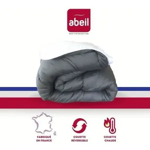 ABEIL Zweifarbige Bettdecke 140 x 200 cm Weiß und Grau günstig