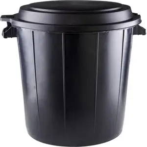 Power-Turm Mülleimer mit losem Deckel 80 Liter recycelbar schwarz günstig