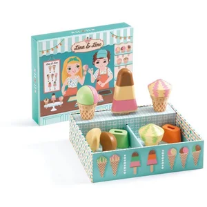 DJECO Lernspielzeug Rollenspiel Eisdiele Lina & Lino Lernspielzeug für...