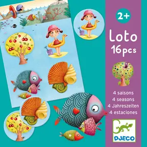 Djeco Loto mit Jahreszeiten   Hochwertiges Lernspielzeug für Kinder