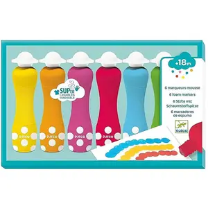 Djeco, Malstifte, 6 Stifte mit Schaumstoffspitze (6x)