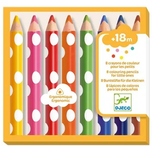 DJECO Buntstift 8 dicke Buntstifte Farbstifte Ergonomische Form decken...