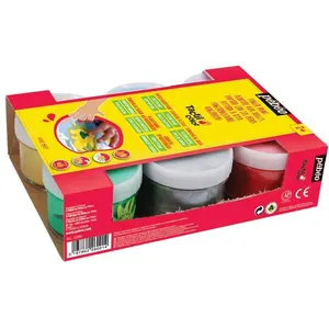 Pebeo, Künstlerfarbe + Bastelfarbe, Tactilcolor 6 Sortiert Töpfe (80 ml)
