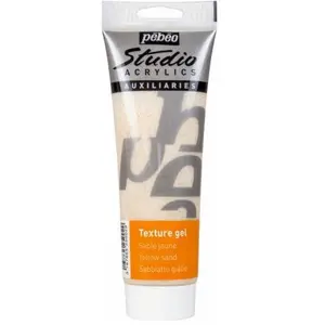 Pebeo, Künstlerfarbe + Bastelfarbe, Studio Acrylics Sand Strukturgele Gelb (250 ml)