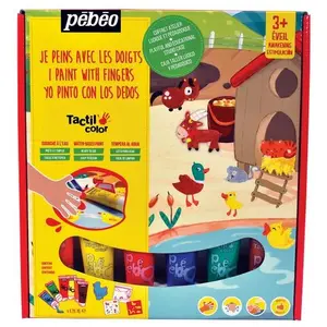 Pebeo, Künstlerfarbe + Bastelfarbe, Tactilcolor Mini Atelier-Box?Farm-Tiere: 6 sortiert Tuben (20 ml)