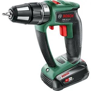 Bosch PSB 18 LI-2 Ergonomic, Gerader Bohrer, Ohne Schlüssel, Schwarz, ...