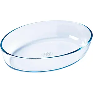 Pyrex Bräter oval ohne Deckel, Auflaufform, Silber