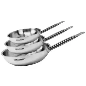 3er-Set Bratpfannen (20, 24 und 28 cm) aus Edelstahl, Marke Fackelmann...