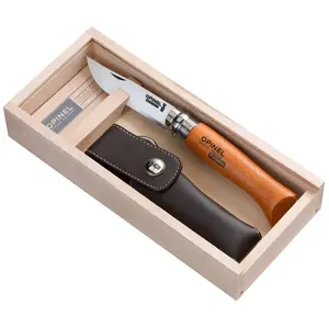 Opinel Wooden Gift Box Nº8+sheath Taschenmesser 8.5 cm