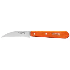 Opinel 001926 Gemüsemesser No. 114 Orangefarbener Buchenholzgriff, Küchenmesser, Orange