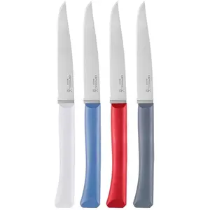 Opinel BON APPETIT+ PRIMO Tafelmesser, 4-teilig, Besteck, Mehrfarbig, Blau, Rot, Schwarz, Grau