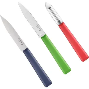 Opinel ESSENTIELS+ TRIO Küchenmesser-Set, Küchenmesser, Rot, Grün, Schwarz