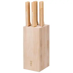 Opinel PARALLELE Brot Messerblock mit 5 Messern, Messerblock, Braun