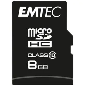 Emtec Classic Flash-Speicherkarte (SD-Adapter inbegriffen) (8 GB, microSDHC, UHS-I), Speicherkarte, Schwarz