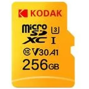 Kodak SD MICRO 256GB CL10 UHS-I U3 V30 A1 ULTRA CON ADATTATORE (256 GB, microSD, microSDXC, U3, UHS-I), Speicherkarte, Orange