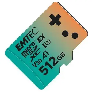 Emtec mSD 512GB UHS-I U3 V30 A1 Express (512 GB, microSDXC, U3, UHS-I), Speicherkarte, Mehrfarbig