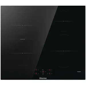 Hisense HI621FM, Schwarz, Integriert, 59.5 cm, Zonen-Induktionskochfel...