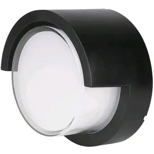 V-Tac, Gartenbeleuchtung, VT827 Runde LEDWandleuchte 12 W Schwarz 3000K IP65 (IP65)