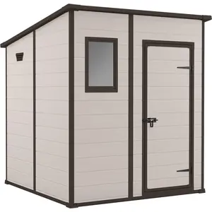 Keter Manor Pent 6x6, Einzelbild, Pultdach, Braun, 1 Tür(en), Stahl, 75 kg/m² günstig